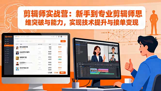 剪辑师实战营：新手到专业剪辑师思维突破与能力，实现技术提升与接单变现-续财库