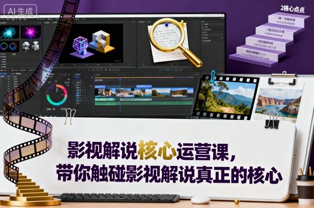 影视解说核心运营课，带你触碰影视解说真正的核心-续财库