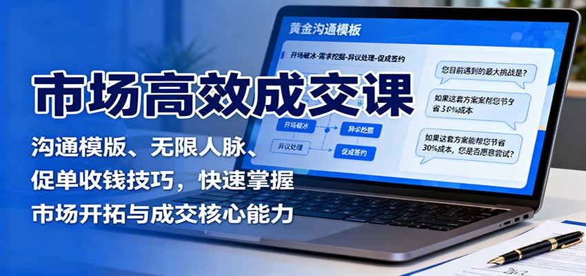 市场高效成交课:沟通模版、无限人脉、促单收钱技巧,快速掌握市场开拓与成交核心能力-续财库