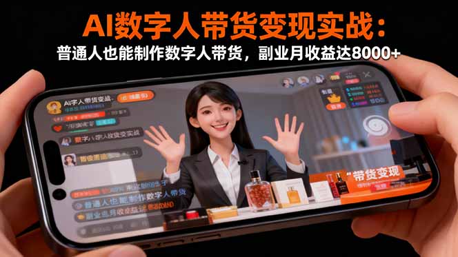 AI数字人带货变现实战:普通人也能制作数字人带货,副业月收益达8000+-续财库