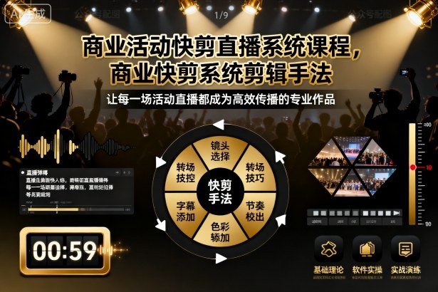 商业活动快剪直播系统课程,商业快剪系统剪辑手法-续财库