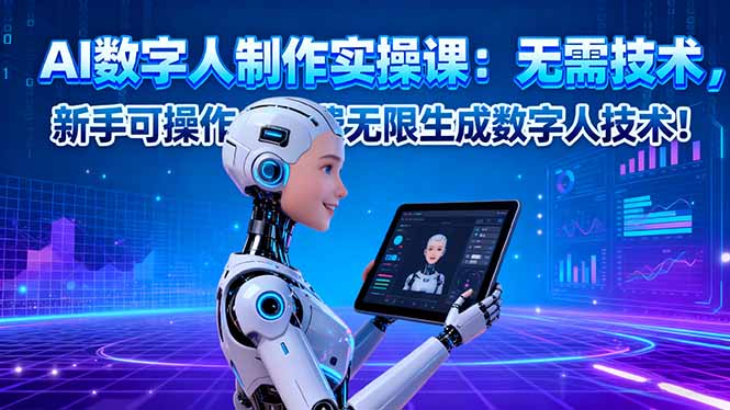 AI数字人制作实操课:无需技术,新手可操作,免费无限生成数字人技术!-续财库