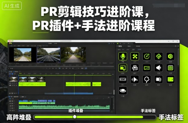 PR剪辑技巧进阶课,PR插件+手法进阶课程-续财库
