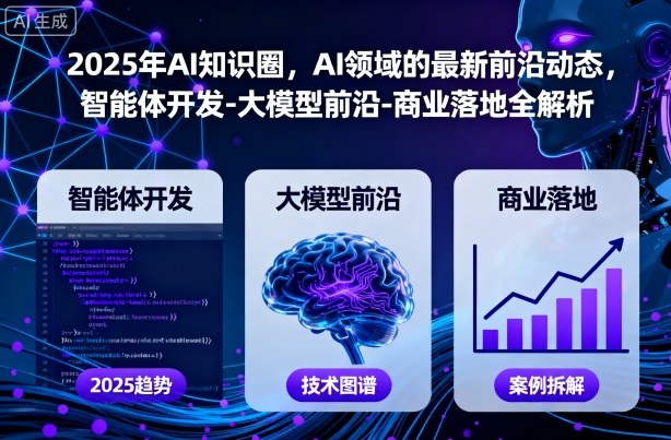 2025年AI知识圈,AI领域的最新前沿动态,智能体开发-大模型前沿-商业落地全解析-续财库