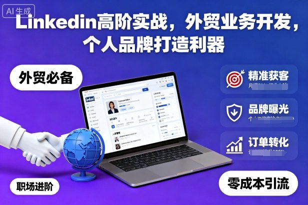 Linkedin高阶实战,外贸业务开发,个人品牌打造利器-续财库
