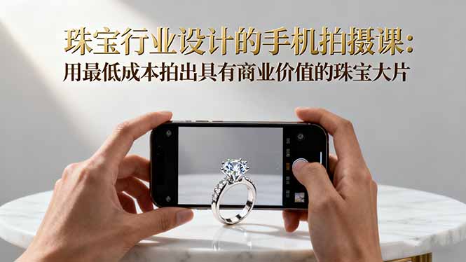 珠宝行业设计的手机拍摄课:用最低成本拍出具有商业价值的珠宝大片!-续财库