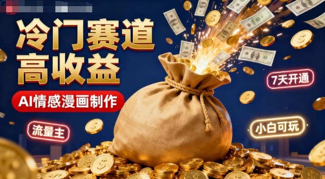 公众号冷门赛道,用AI做情感漫画,7天开通流量主,操作简单,小白可玩-续财库