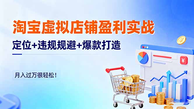 淘宝虚拟店铺盈利实战:定位+违规规避+爆款打造,月入过万很轻松!-续财库