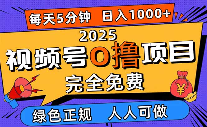 2025视频号0撸项目,5分钟一个号,日入1000+,人人可做-续财库