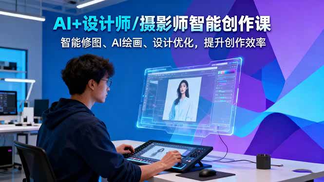 AI+设计师/摄影师智能创作课：智能修图、AI绘画、设计优化，提升创作效率-续财库