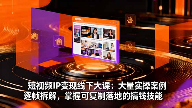 短视频IP变现线下大课:大量实操案例逐帧拆解,掌握可复制落地的搞钱技能-续财库
