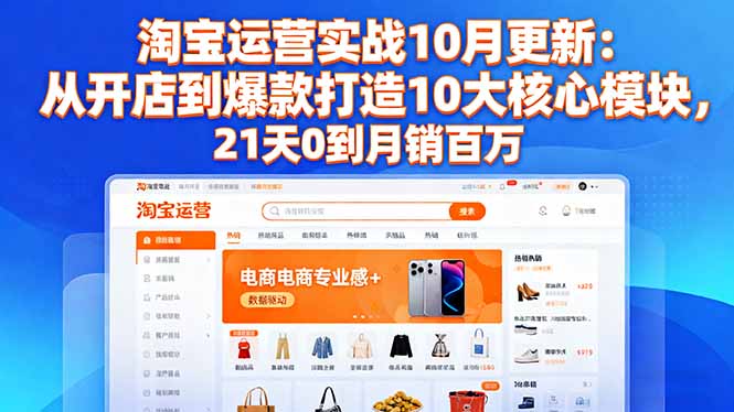 淘宝运营实战10月更新:从开店到爆款打造10大核心模块,21天0到月销百万-续财库
