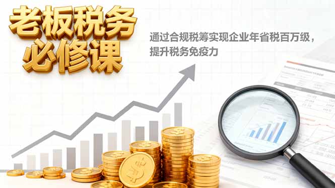 老板税务必修课,通过合规税筹实现企业年省税百万级,提升税务免疫力-续财库