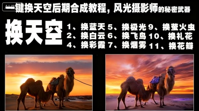 一键换天空后期合成教程,风光摄影师的秘密武器-续财库