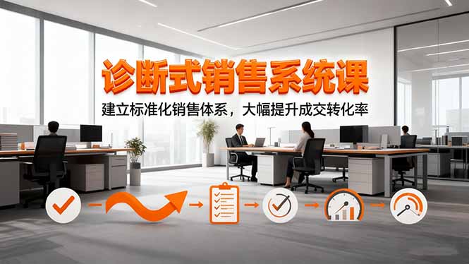 诊断式销售系统课,建立标准化销售体系,大幅提升成交转化率-续财库