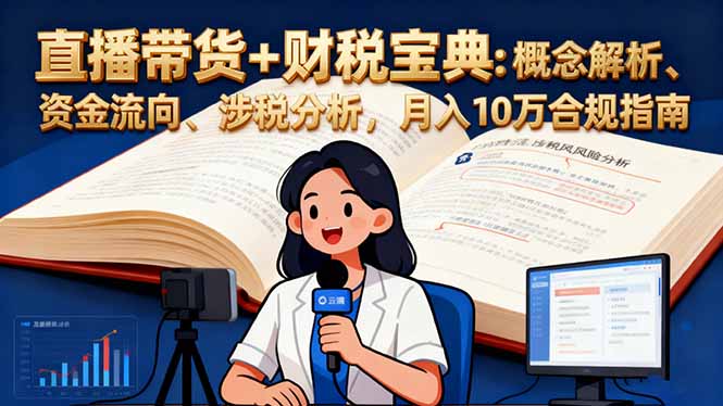 直播带货+财税宝典:概念解析、资金流向、涉税分析,月入10万合规指南-续财库