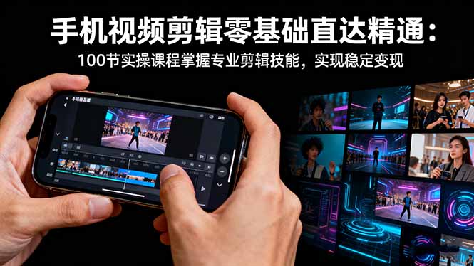 手机视频剪辑零基础直达精通:100节实操课程掌握专业剪辑技能,实现稳...-续财库