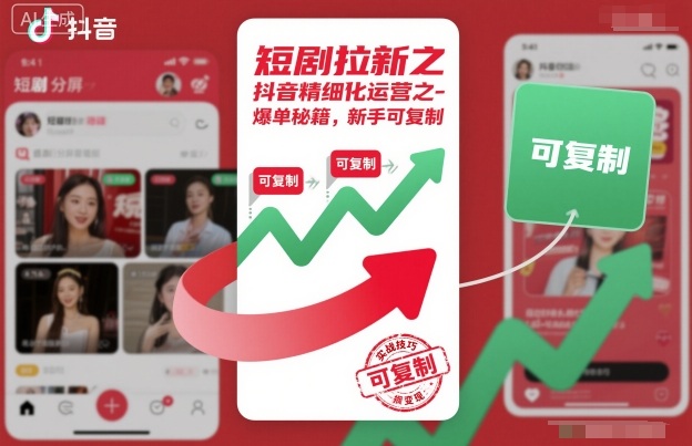 短剧拉新之抖音精细化运营之爆单秘籍，新手可复制-续财库
