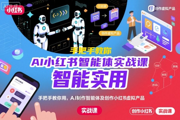 AI小红书智能体实战课，手把手教你用AI制作智能体及创作小红书虚拟产品，提效+内容商业化(更新)-续财库