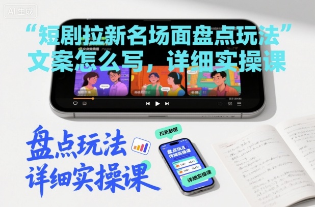短剧拉新名场面盘点玩法文案怎么写,详细实操课-续财库