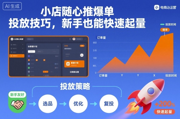 小店随心推爆单投放技巧，新手也能快速起量-续财库