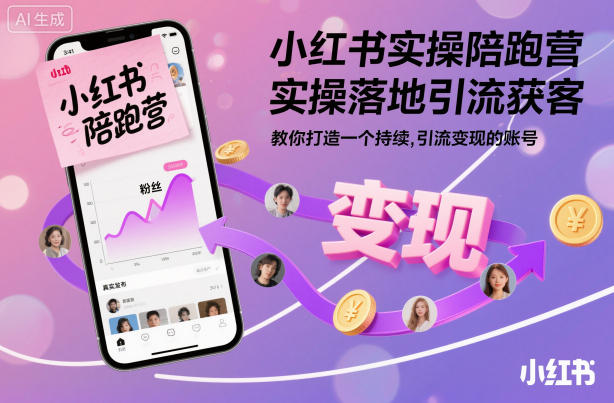 小红书实操陪跑营，实操落地引流获客，教你打造一个持续引流变现的账号-续财库