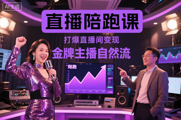 直播陪跑课，金牌主播自然流打爆直播间，复制高变现玩法-续财库