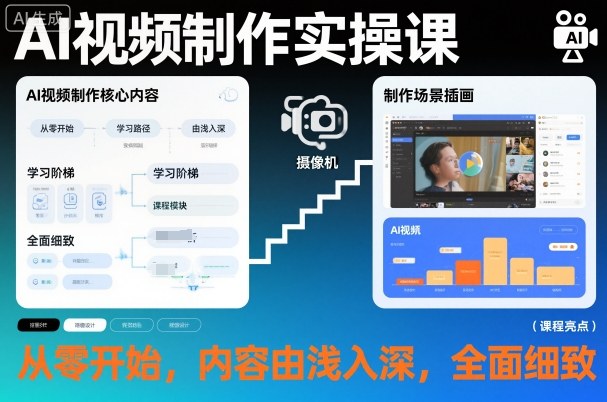 AI视频制作实操课,从零开始,内容由浅入深,全面细致-续财库