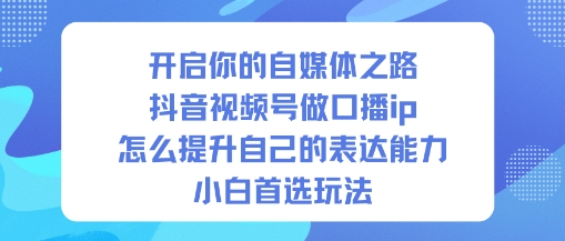 开启你的自媒体之路,抖音视频号做口播ip,怎么提升自己的表达能力,小白首选玩法-续财库