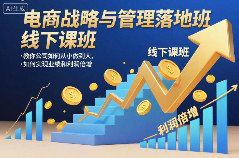 电商战略与管理落地班线下课,教你公司如何从小做到大,如何实现业绩和利润倍增【录音】-续财库