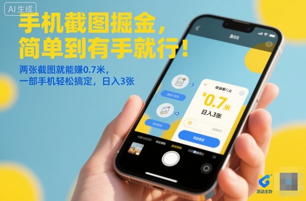 手机截图掘金,简单到有手就行!两张截图就能賺0.7米,一部手机轻松搞定,日入3张【揭秘】-续财库