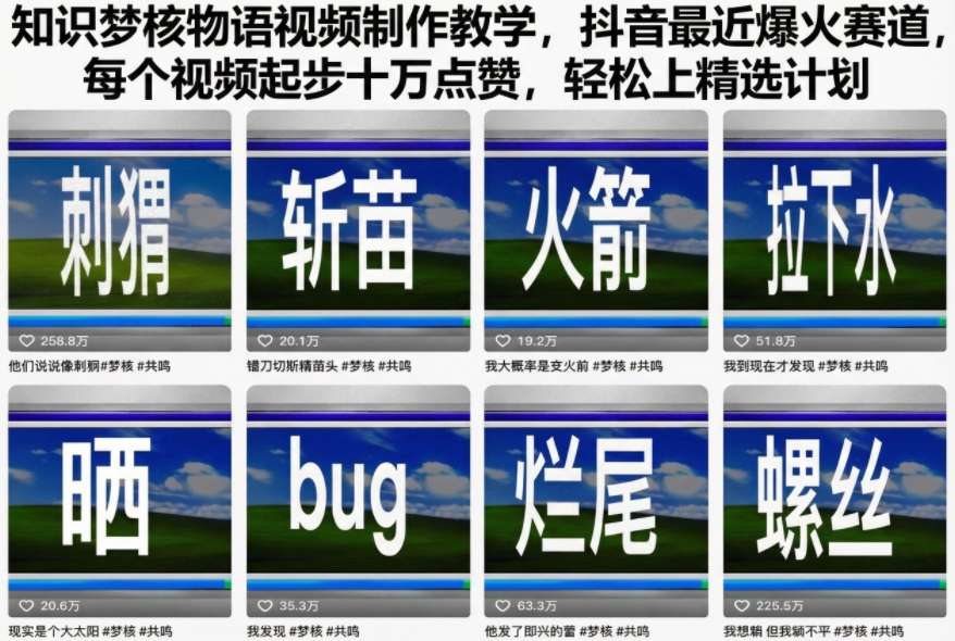 知识梦核物语视频制作教学,抖音最近爆火赛道,每个视频起步十万点赞,轻松上精选计划-续财库