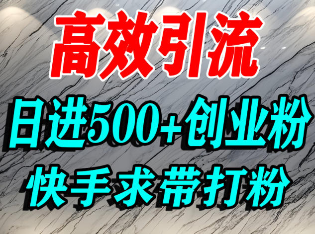 怎么打创业粉?快手求带视角精准引流创业粉,宝妈、学生群体日进500+精准流量-续财库