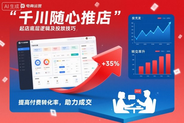 千川随心推起店底层逻辑及投放技巧,提高付费转化率,助力成交-续财库