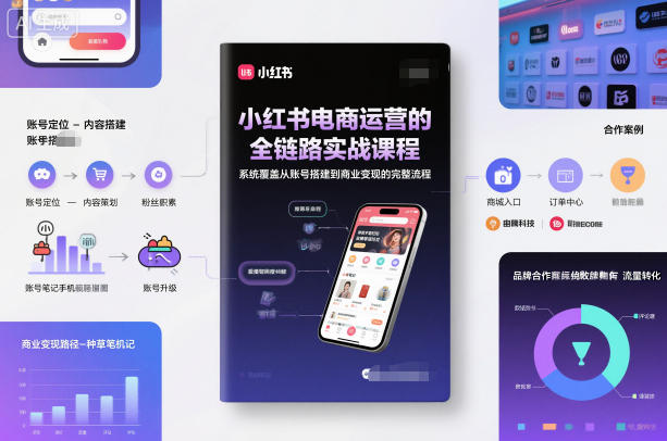 小红书电商运营的全链路实战课程,系统覆盖从账号搭建到商业变现的完整流程-续财库