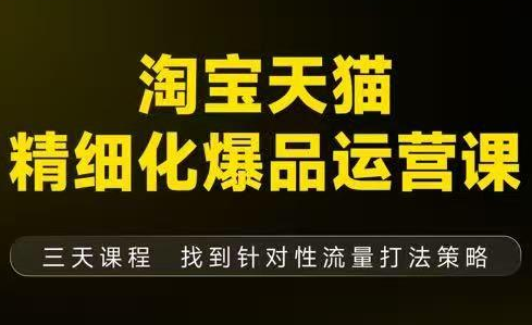 猫课子幽·淘宝天猫精细化爆品运营【音频+字幕+文档】(9月12-14杭州线下课)-续财库