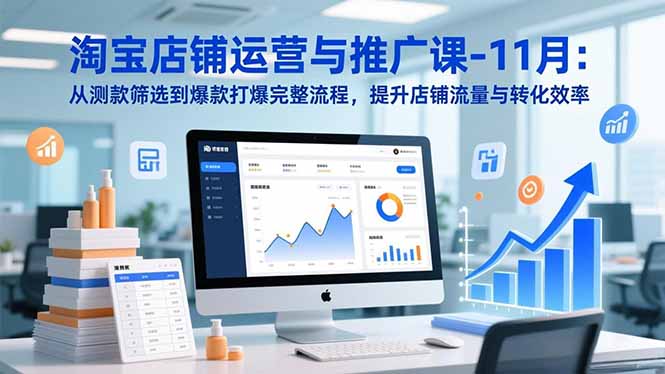 淘宝店铺运营与推广课-11月:从测款筛选到爆款打爆完整流程,提升店铺流量与转化效率-续财库