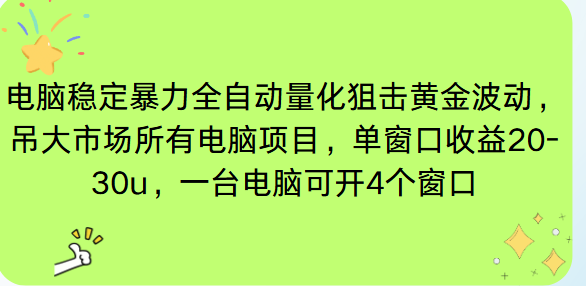 电脑EA策略挂机项目单窗口收益20-30u,单电脑可挂5-10个窗口收益稳健4位数-续财库