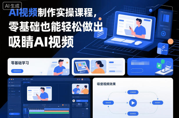 AI视频制作实操课程,零基础也能轻松做出吸睛AI视频-续财库