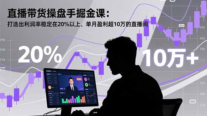 直播带货操盘手掘金课:打造出利润率稳定在20%以上、单月盈利超10万的直播间-续财库
