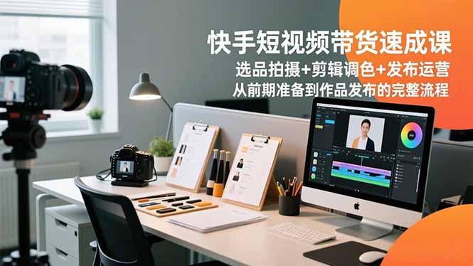 快手短视频带货速成课,选品拍摄+剪辑调色+发布运营,从前期准备到作品发布的完整流程-续财库