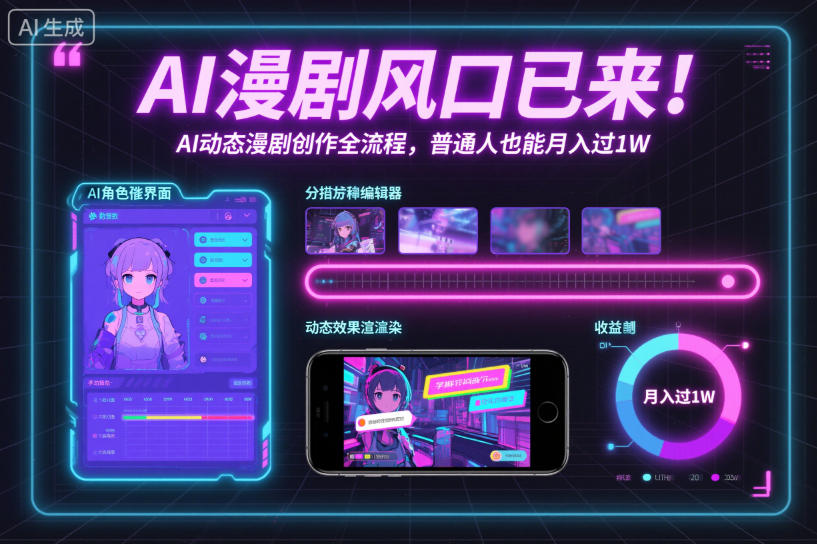AI漫剧风口已来!AI动态漫剧创作全流程,普通人也能月入过1W-续财库