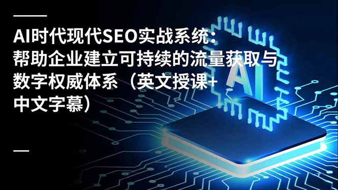 AI时代现代SEO实战系统:帮助企业建立可持续的流量获取与数字权威体系(英文授课+中文字幕-续财库