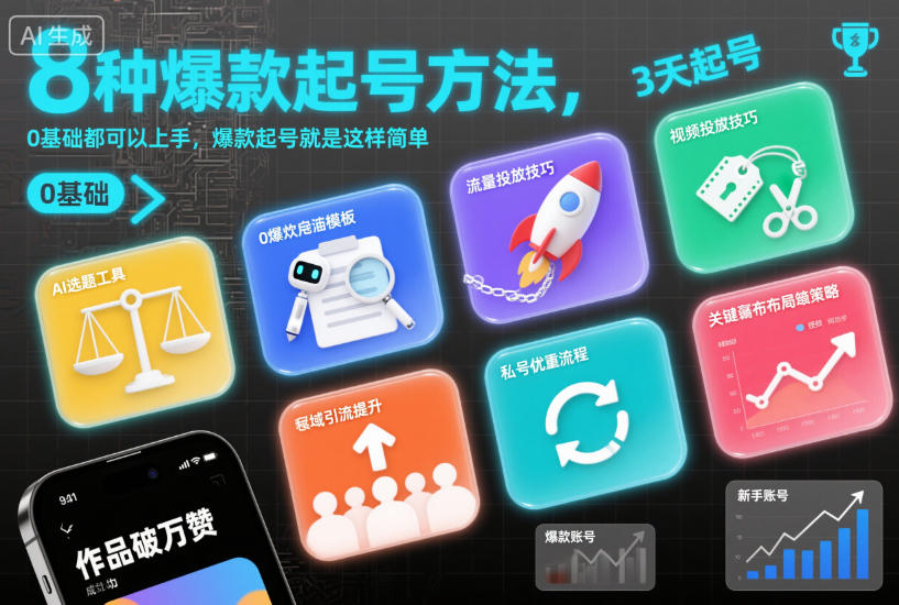 8种爆款起号方法,0基础都可以上手,爆款起号就是这样简单-续财库