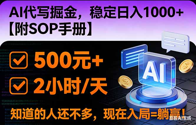 2026风口项目,AI代写掘金,稳定日入1000+,掌握核心技能【附SOP手册】-续财库