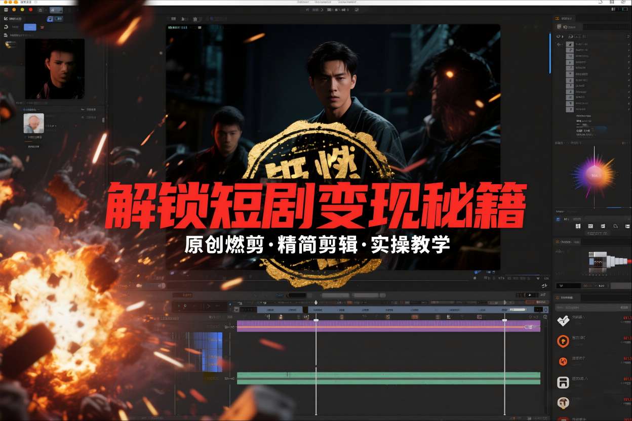 短剧拉新之原创燃剪精简剪辑实操课，解锁短剧变现秘籍-续财库