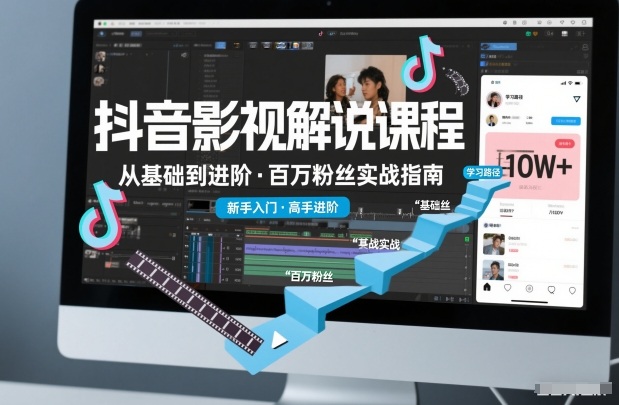 抖音百万粉丝影视解说课程，基础到进阶课，适合新手和进阶学习-续财库