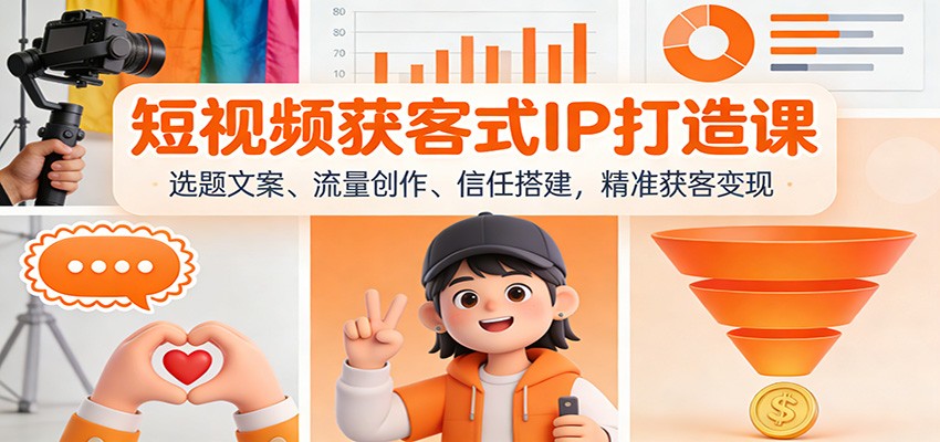 短视频获客式IP打造课：选题文案、流量创作、信任搭建，精准获客变现-续财库