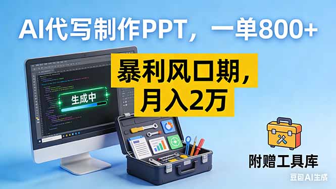 AI代写制作PPT，一单800+， 暴利风口期，月入2万【附工具】-续财库