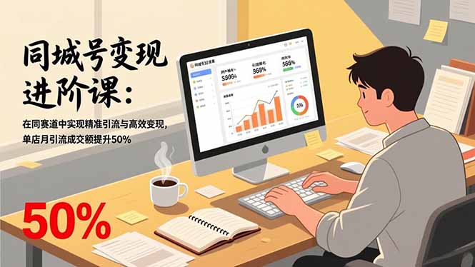 同城号变现进阶课：在同城赛道中实现精准引流与高效变现，单店月引流成交额提升50%-续财库